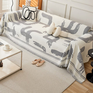 Monochrome Elegance Sofa Throw