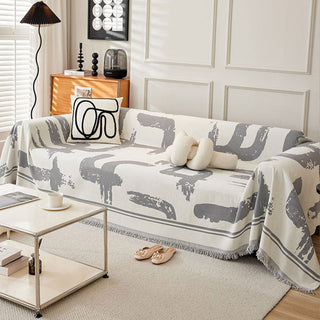 Monochrome Elegance Sofa Throw