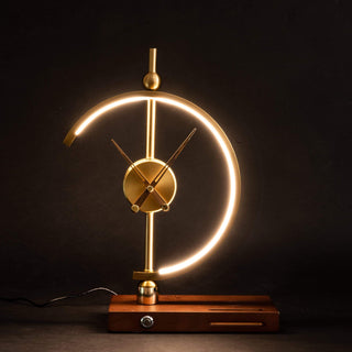 Luxury LED Desk Lamp Clock with Wireless Charger