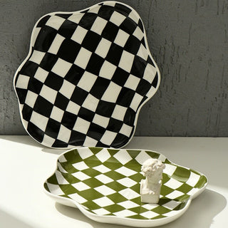 Modern Nordic Ceramic Chequerboard Tray