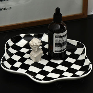 Modern Nordic Ceramic Chequerboard Tray