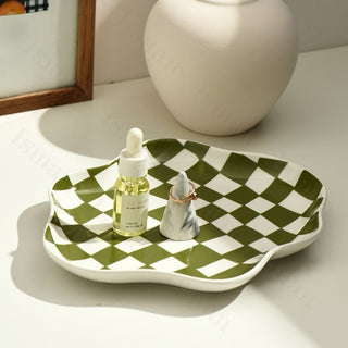 Modern Nordic Ceramic Chequerboard Tray