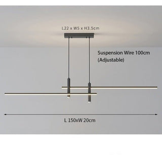 Modern Linear LED Pendant Light with Adjustable Height