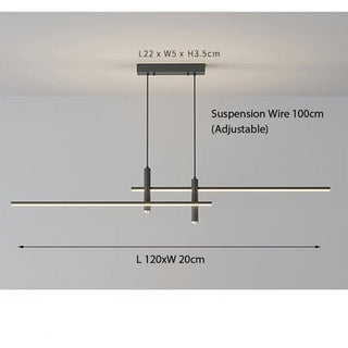 Modern Linear LED Pendant Light with Adjustable Height