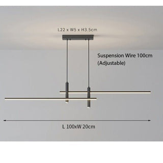 Modern Linear LED Pendant Light with Adjustable Height