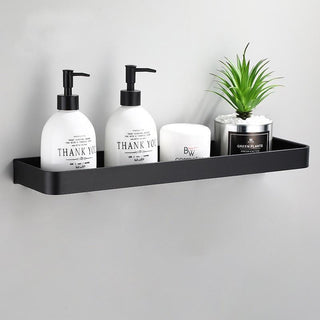 Modern Black Wall Shelf – Aluminum Floating Rack