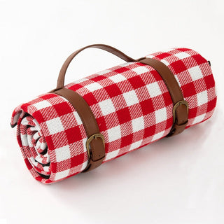 Check Picnic Blanket with Carry Straps