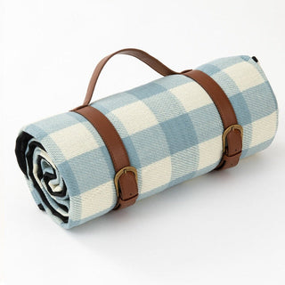 Check Picnic Blanket with Carry Straps
