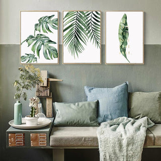 Botanical Green Leaves Canvas Wall Art