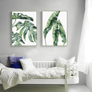 Botanical Green Leaves Canvas Wall Art