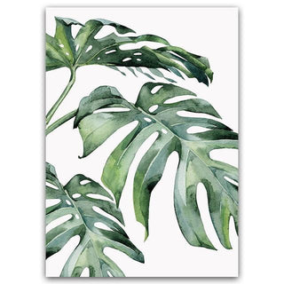 Botanical Green Leaves Canvas Wall Art
