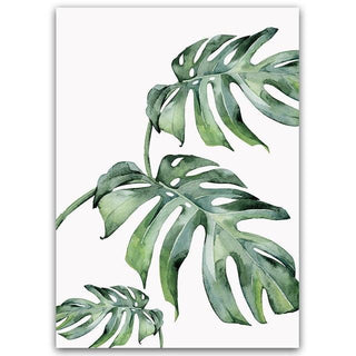 Botanical Green Leaves Canvas Wall Art