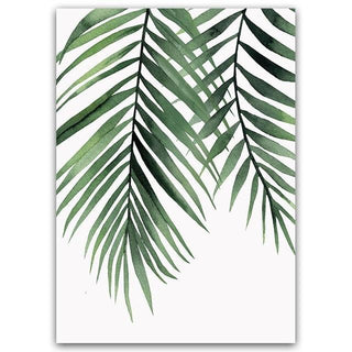 Botanical Green Leaves Canvas Wall Art