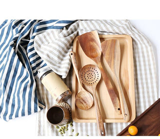 Natural Wood Tableware Set