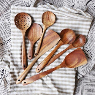 Natural Wood Tableware Set