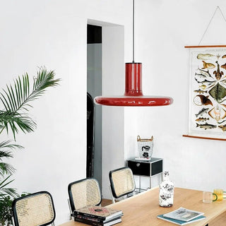 Retro Saucer Pendant Light With Metal Shade
