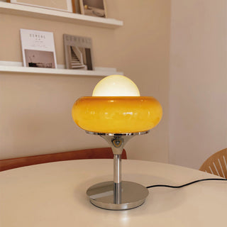 Vintage Yellow Glass Table Lamp
