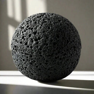 Volcanic-Style Stone Bowl- Elegant Porcelain Centerpiece