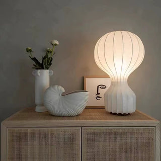 Nordic Silk Table Lamp With Sculptural Fabric Shade Ø18 cm