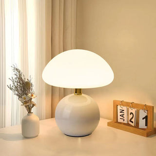 French Ceramic Mushroom Table Lamp